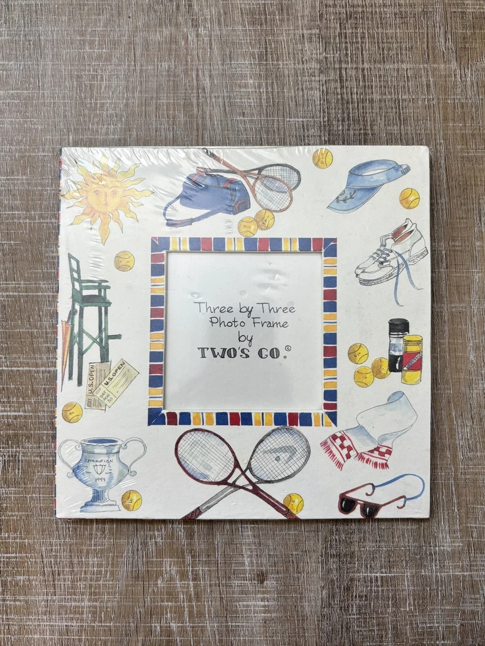 Vintage 90s Two's Company Tennis Theme Photo Frame Retro US Open NWT